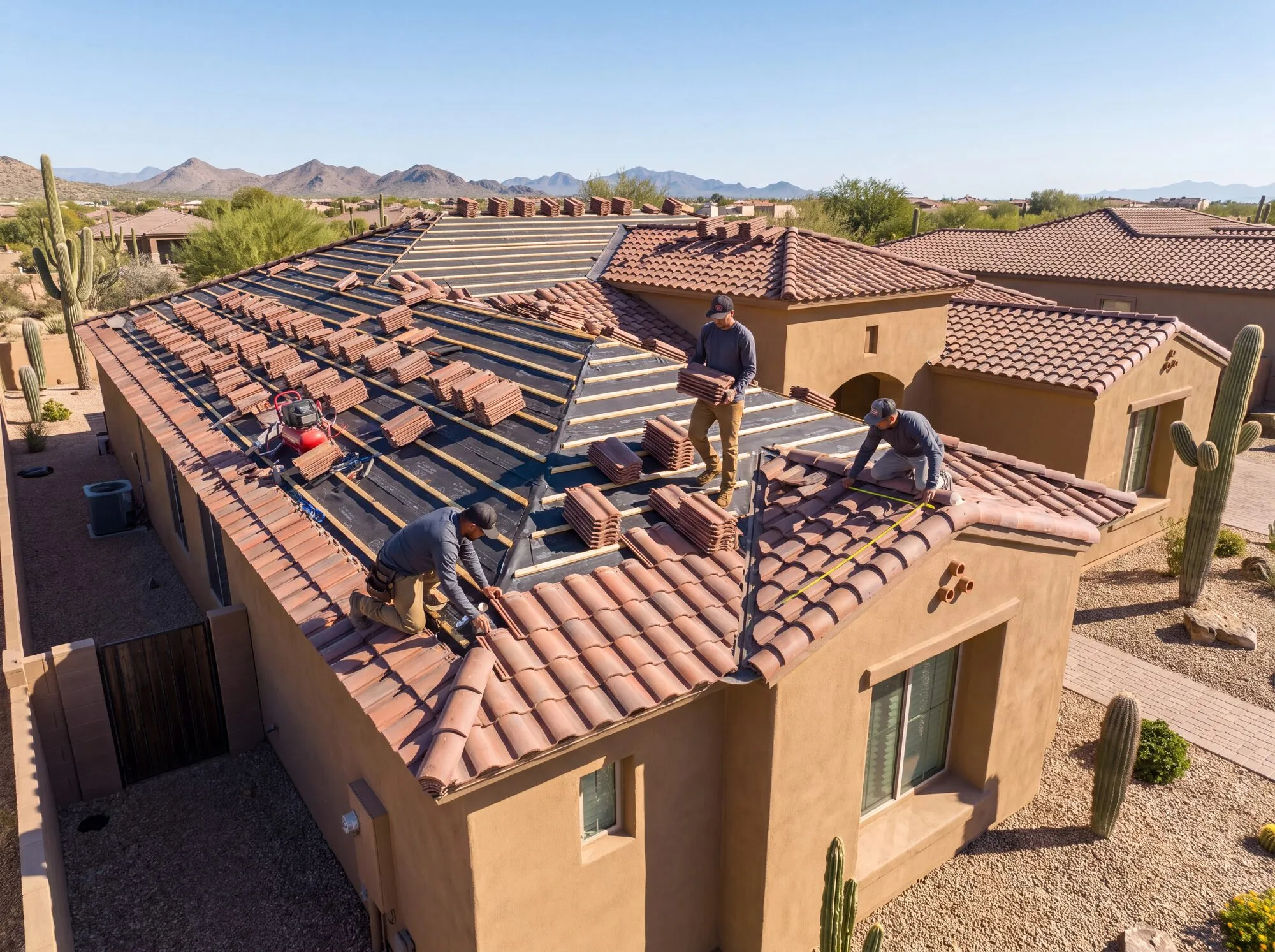 VRZA crew completing a roofing project