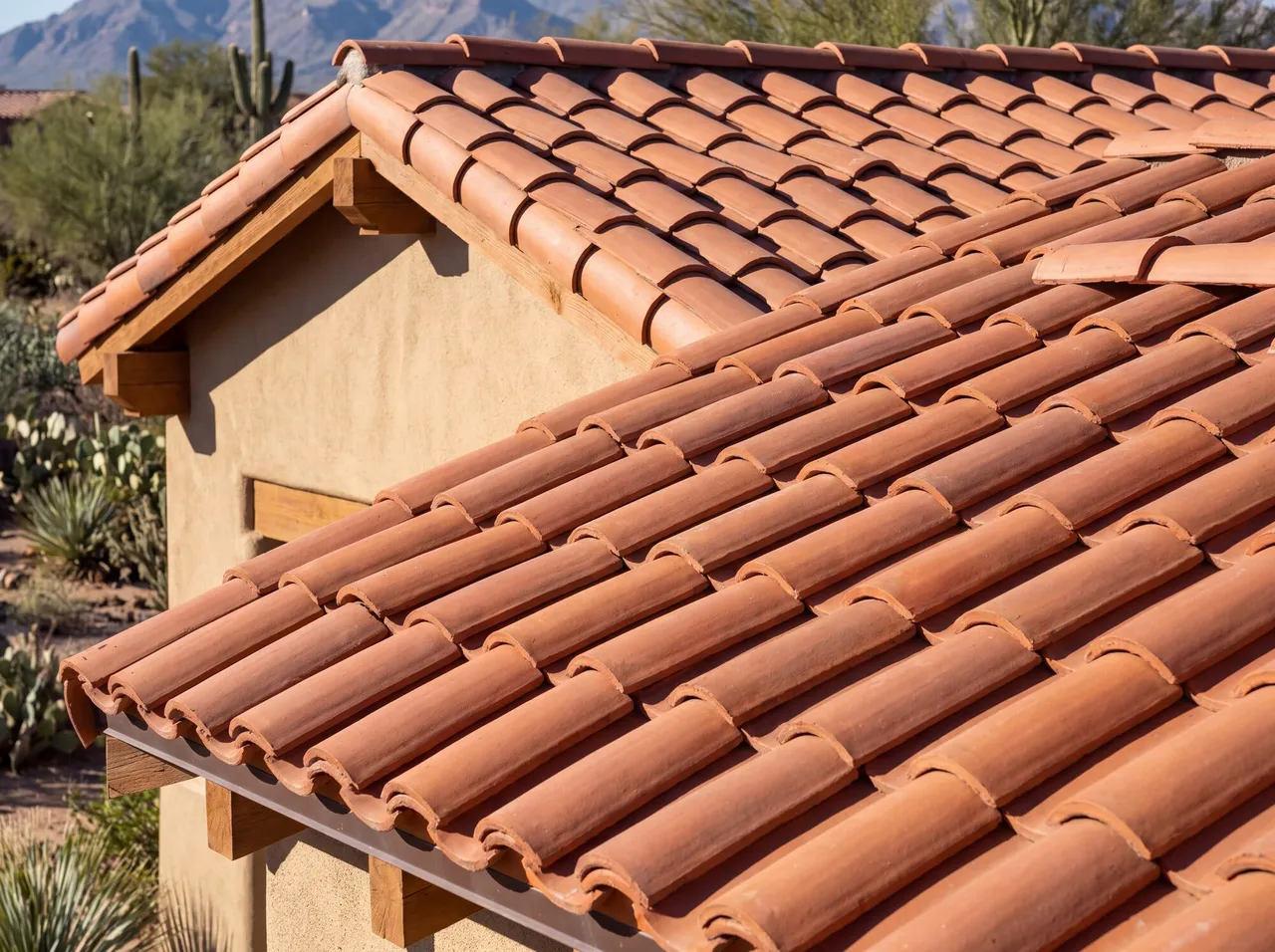 VRZA residential roofing crew installing tile roof on Arizona home