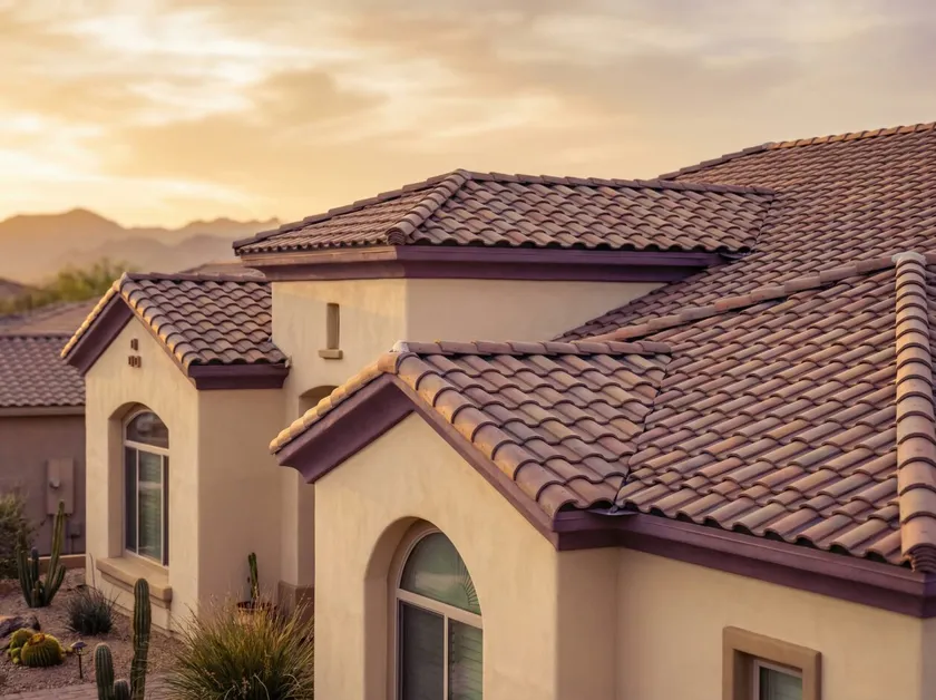 Monsoon storm damage on an Arizona residential roof